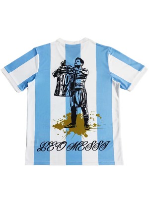 Argentina maillot de football Messi édition anniversaire pour adulte uniforme de football bleu et blanc pour homme haut de sport 2025-2026